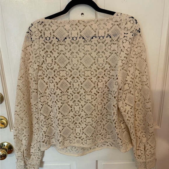 Sezane Cream Lace Women's Top - Picture 5 of 7